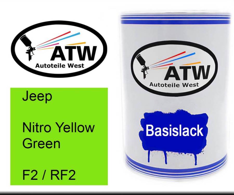 Jeep, Nitro Yellow Green, F2 / RF2: 500ml Lackdose, von ATW Autoteile West.